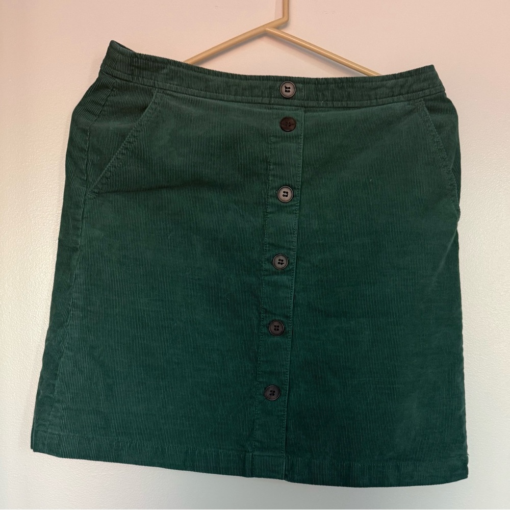 J. Crew Forest Green Corduroy A-Line Skirt - Picture 3 of 4